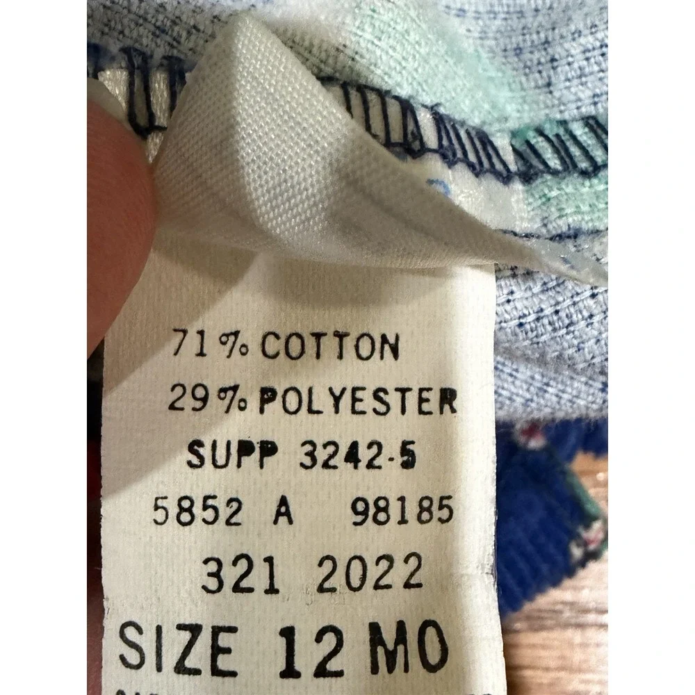 Vintage Toddletime Kids Blue Corduroy Cars Trucks Overalls Size 12 Months USA